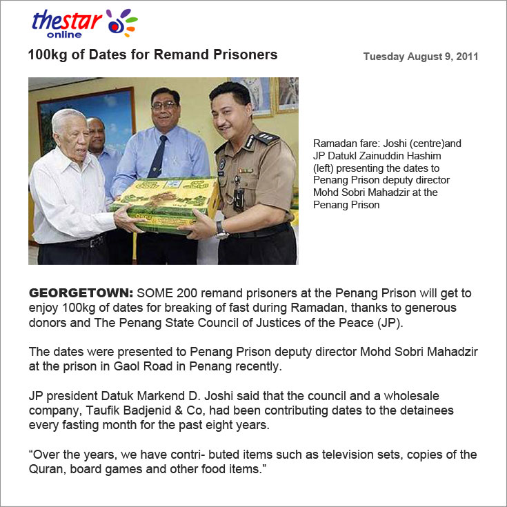 The Star Online: 100kg of dates for remand prisoners
